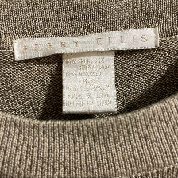 Perry Ellis Tan silk blend Knit Sweater - Picture 3 of 4
